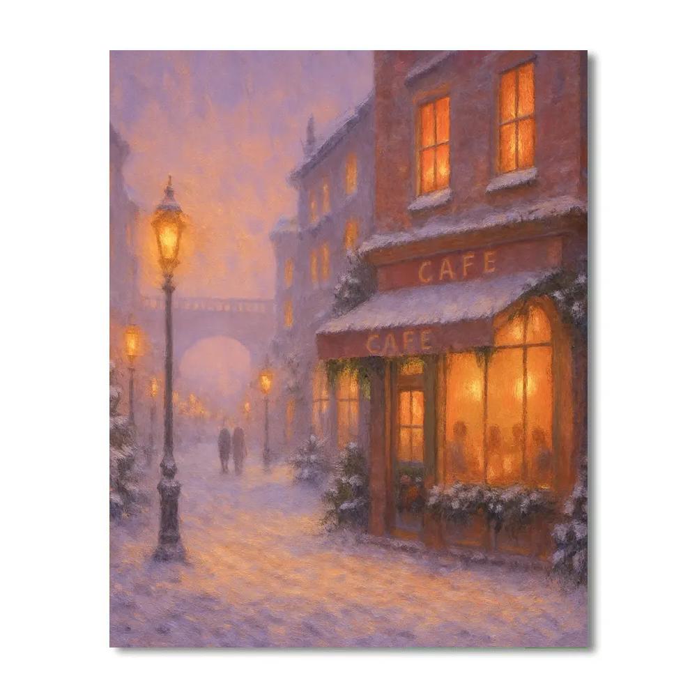 Snowbound Café Corner Number painting