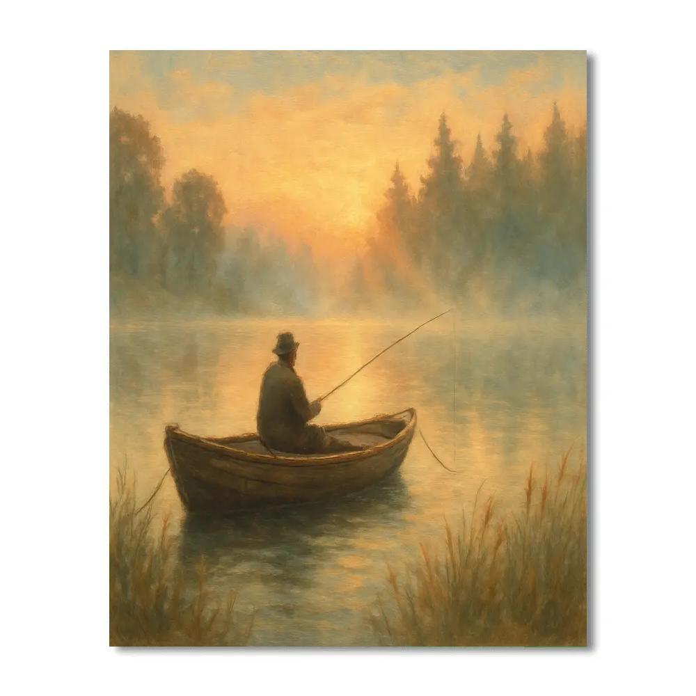 Fisherman At Dawn Paint by numbers art