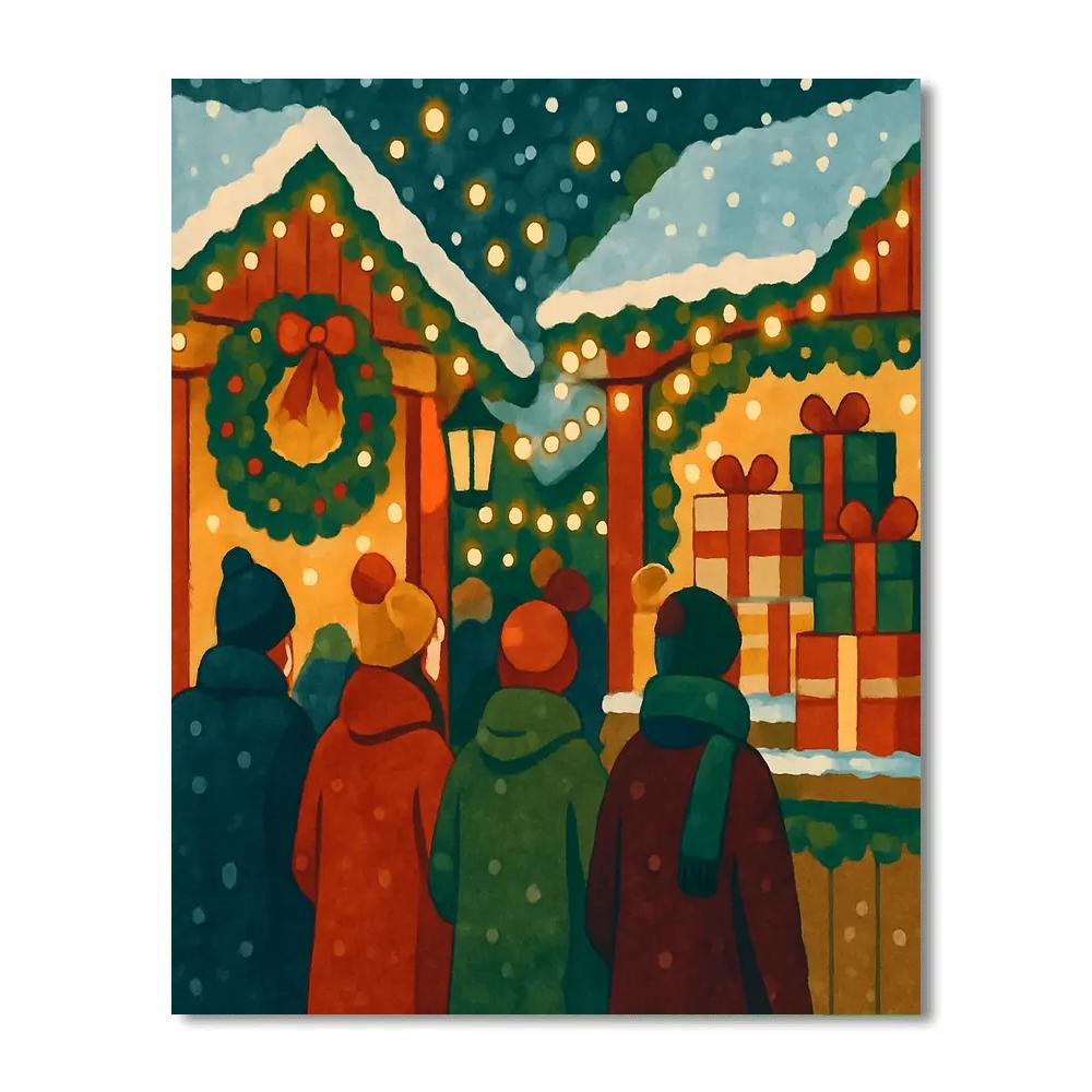 Market Of Wreaths Paint by numbers art