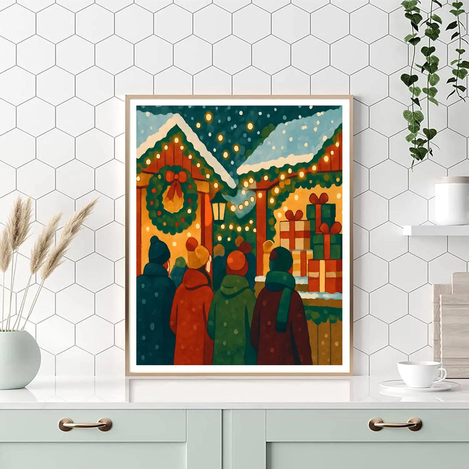 Market Of Wreaths Paint by numbers art