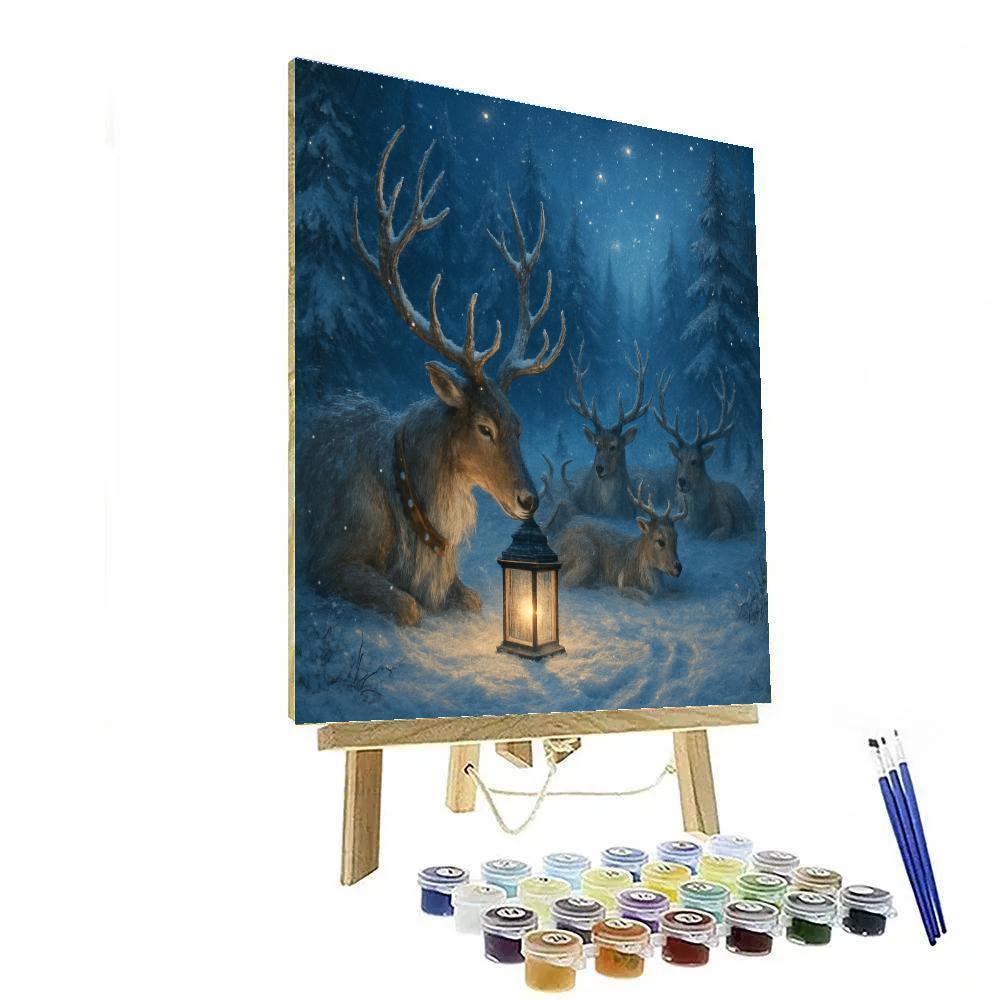 Moonlit Reindeer Hollow Numbered painting kits