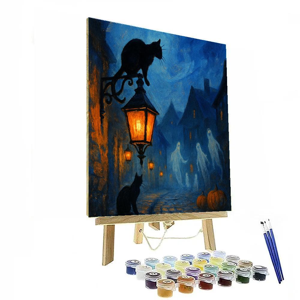 Lantern Lane At Dusk Paint by numbers kits