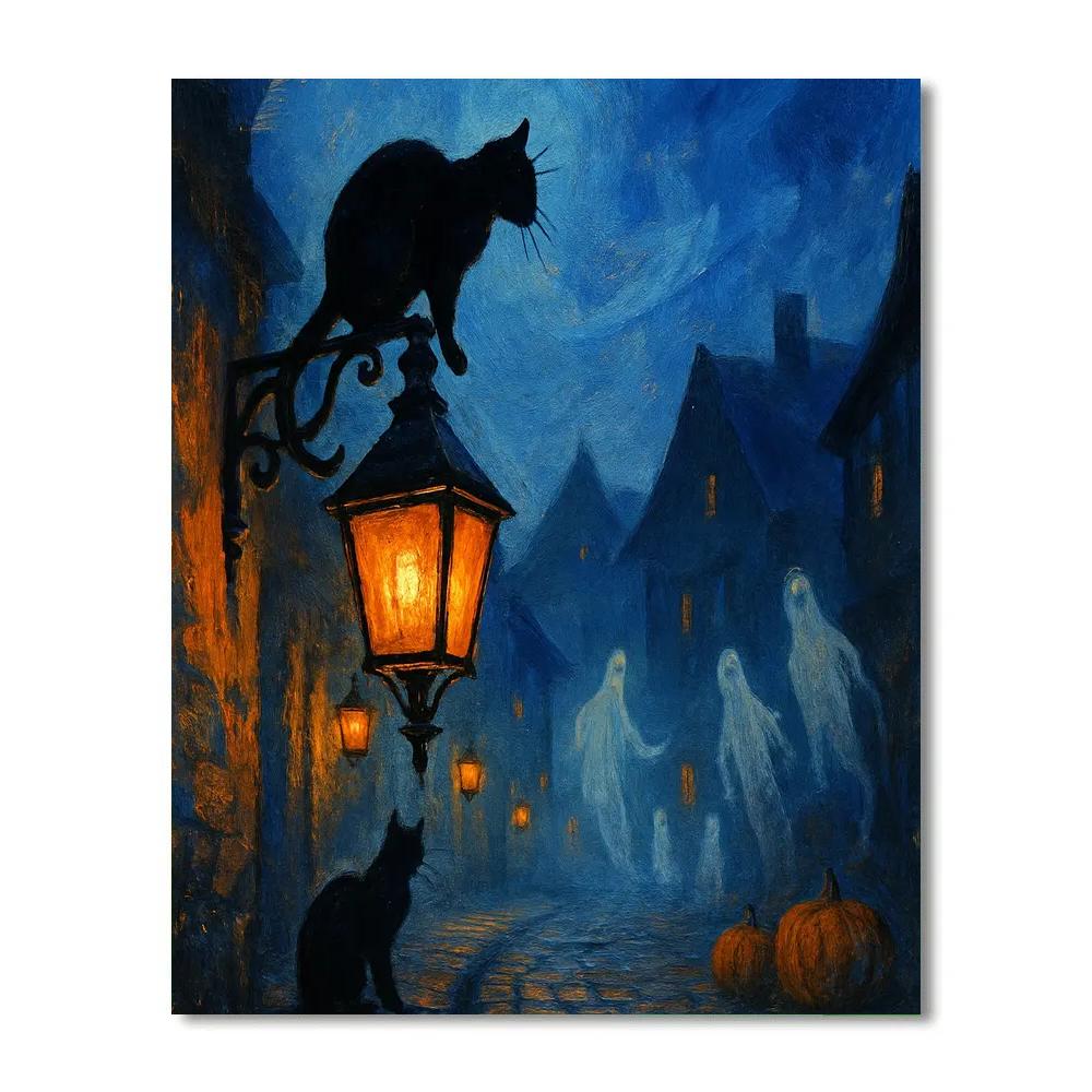 Lantern Lane At Dusk Paint by numbers kits