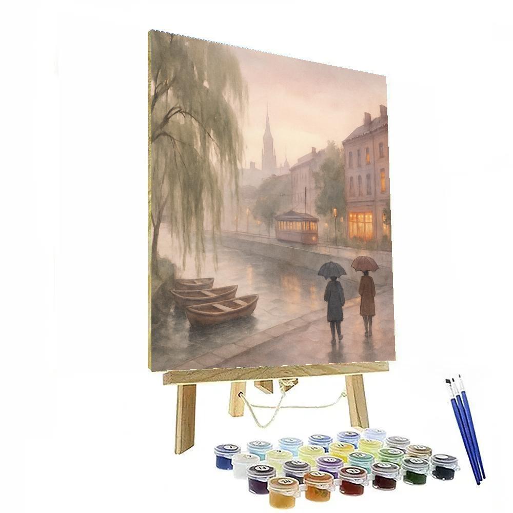Riverside Morning Stroll DIY paint by numbers
