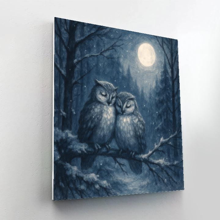 Owls In The Moonlit Clearing Paint by numbers art