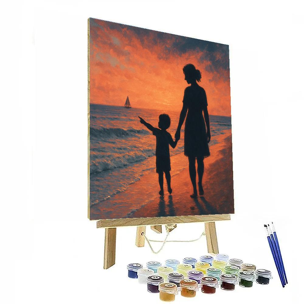 Seaside Sunset Stroll painting number kit