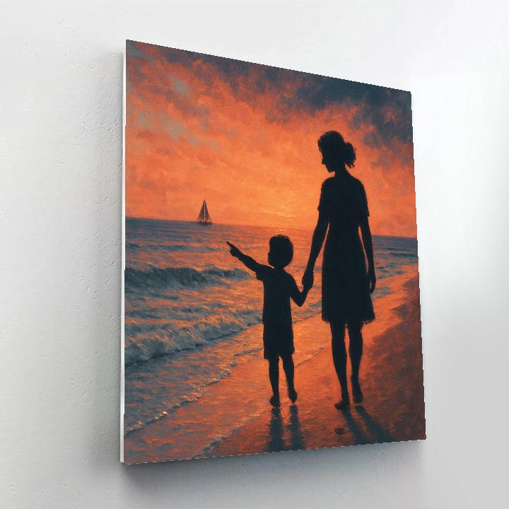 Seaside Sunset Stroll painting number kit