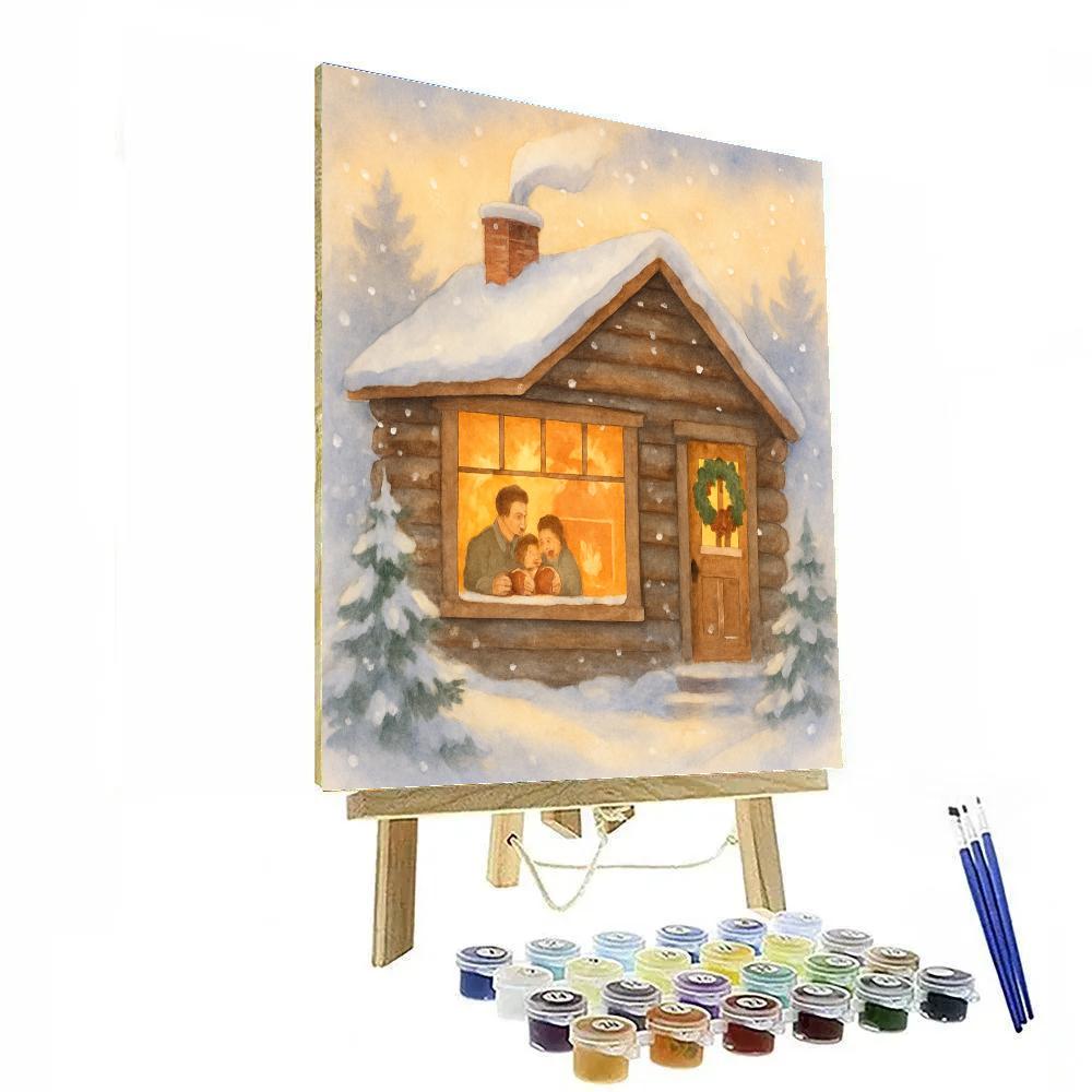 Cozy Cabin Hearthlight paint by numbers