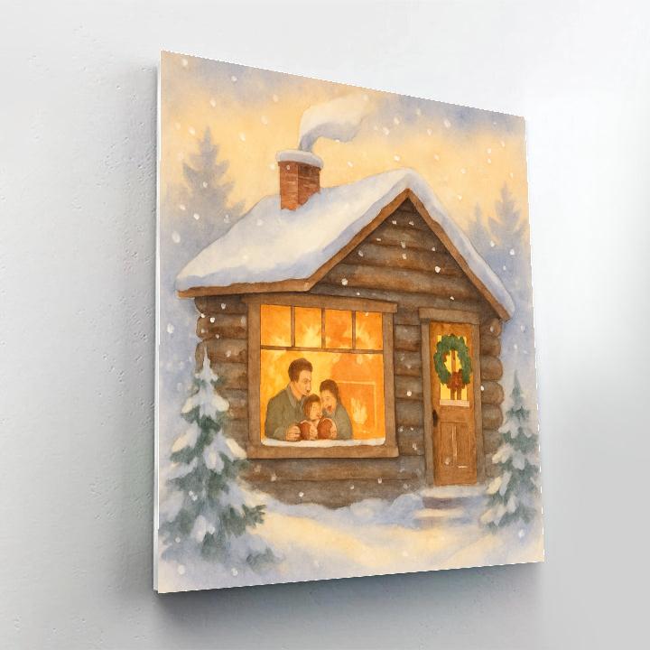 Cozy Cabin Hearthlight paint by numbers