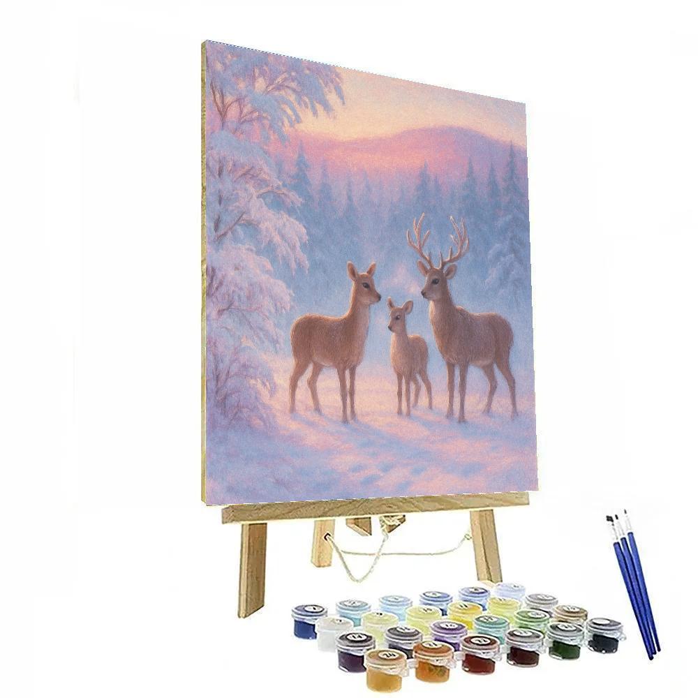 Frosted Deer Clearing Painting by numbers kit
