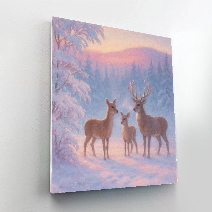 Frosted Deer Clearing Painting by numbers kit