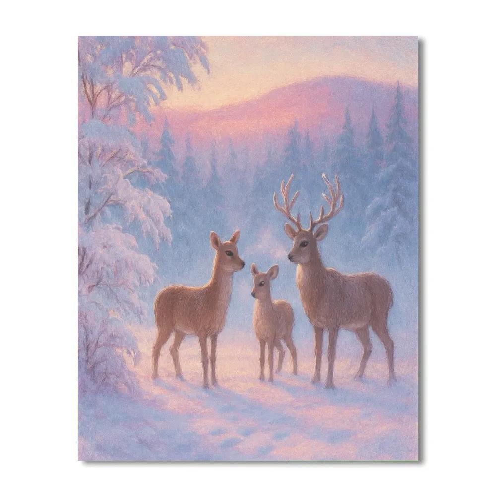 Frosted Deer Clearing Painting by numbers kit