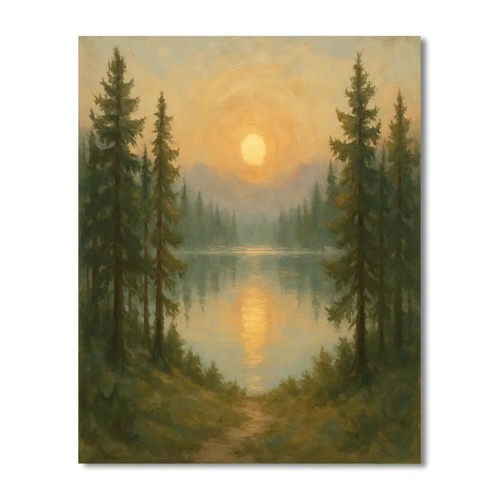 Pine Circle Dawn Paint by numbers kits