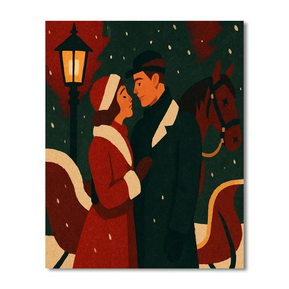 Sleigh Bells Embrace Painting by numbers kit