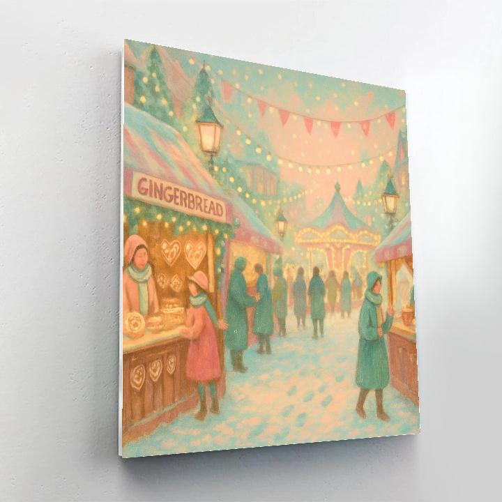 Gingerbread Market Evening painting number kit
