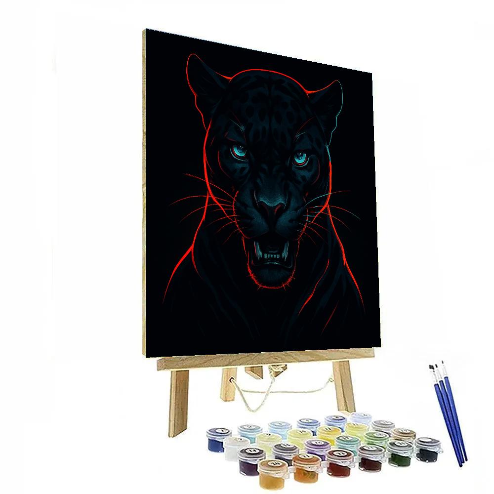 Midnight Panther Pulse Number painting