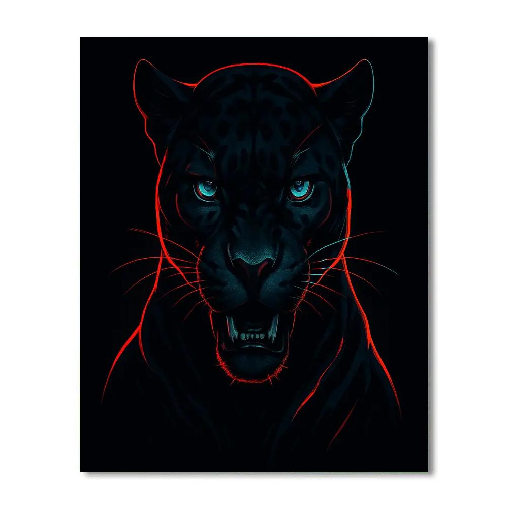 Midnight Panther Pulse Number painting