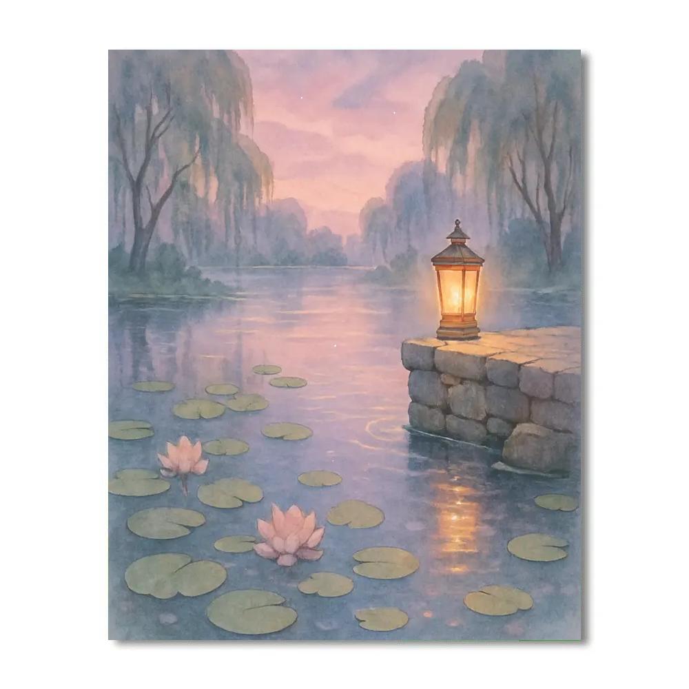 Lotus Evening Reverie Painting by numbers kit
