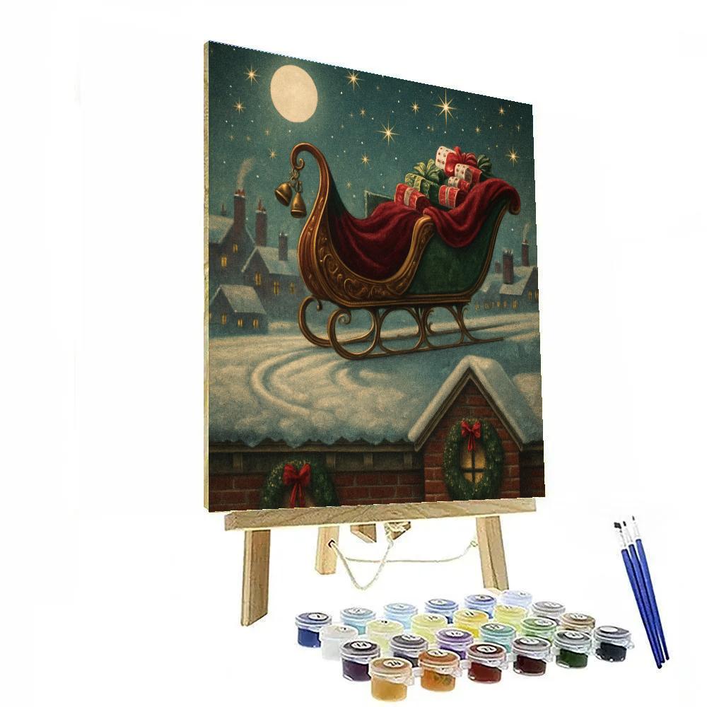 Sleigh Bell Skyline Number painting