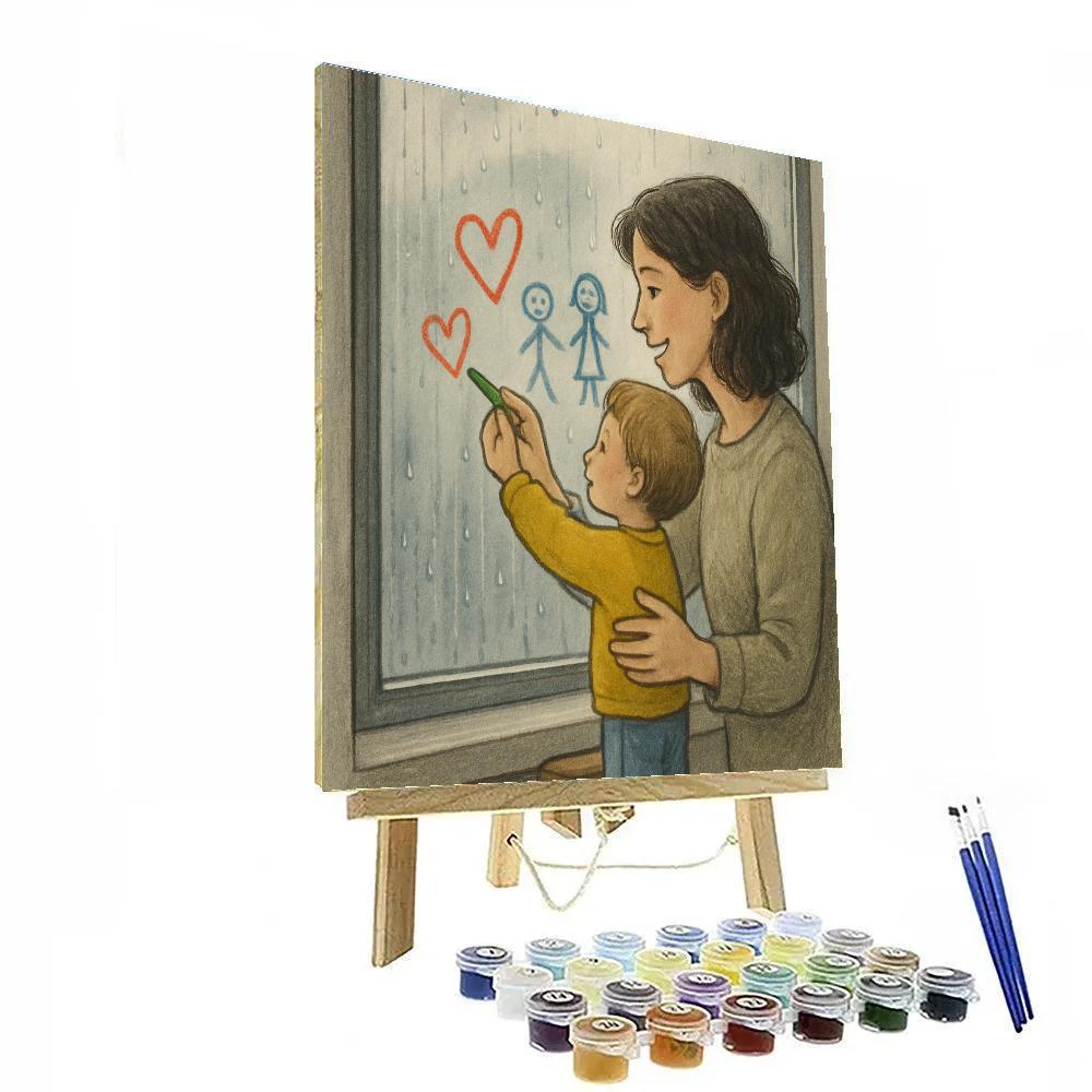 Rainy Day Window Drawing paint by numbers