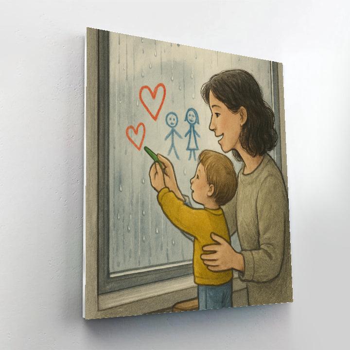 Rainy Day Window Drawing paint by numbers