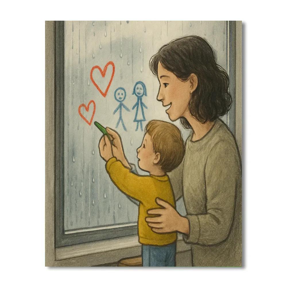 Rainy Day Window Drawing paint by numbers