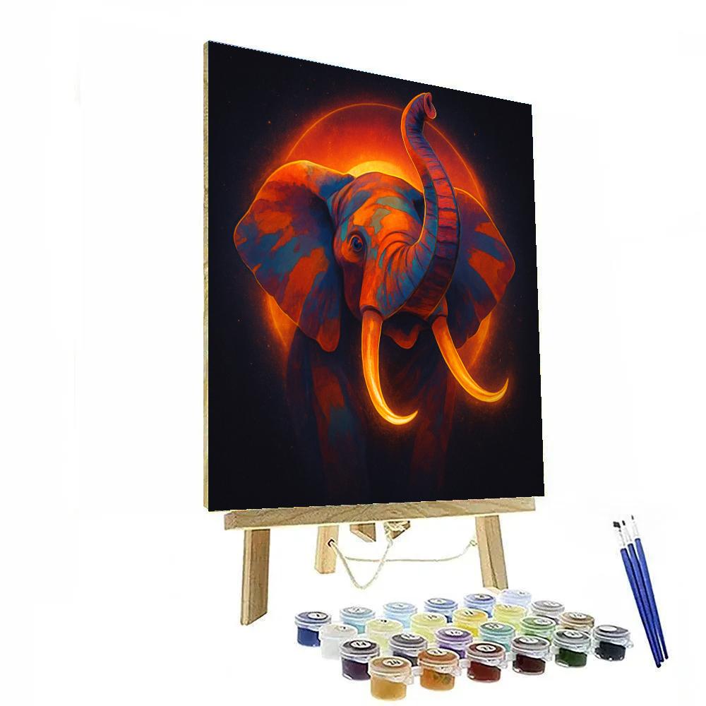 Solar Flare Elephant painting number kit
