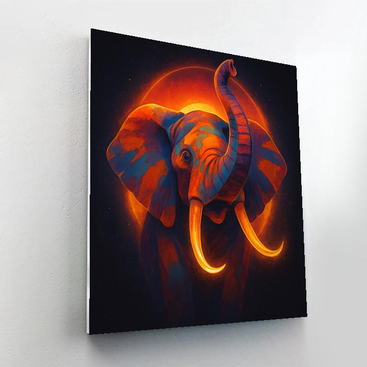 Solar Flare Elephant painting number kit