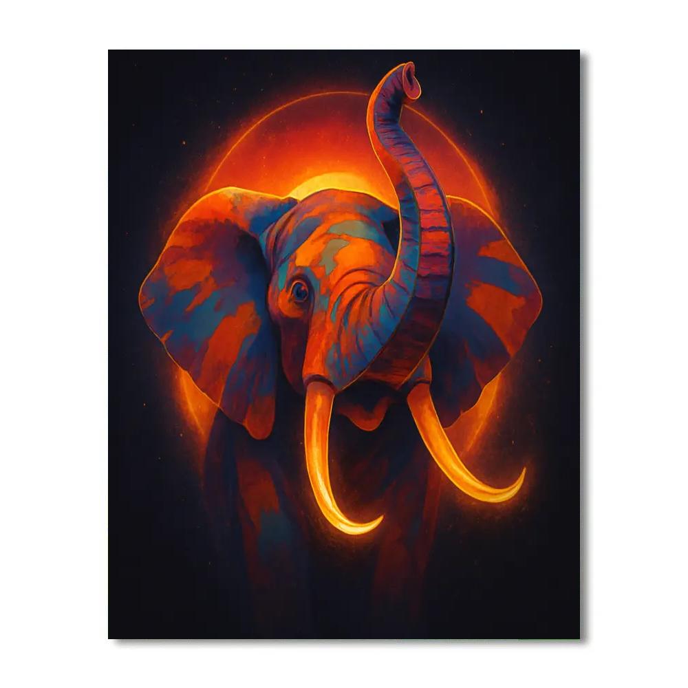 Solar Flare Elephant painting number kit
