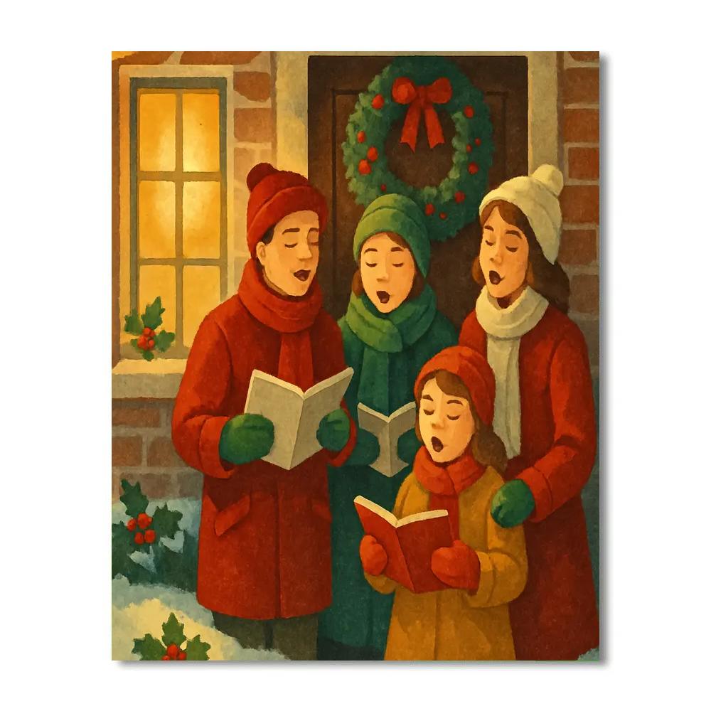 Caroling At The Door Painting by numbers kit