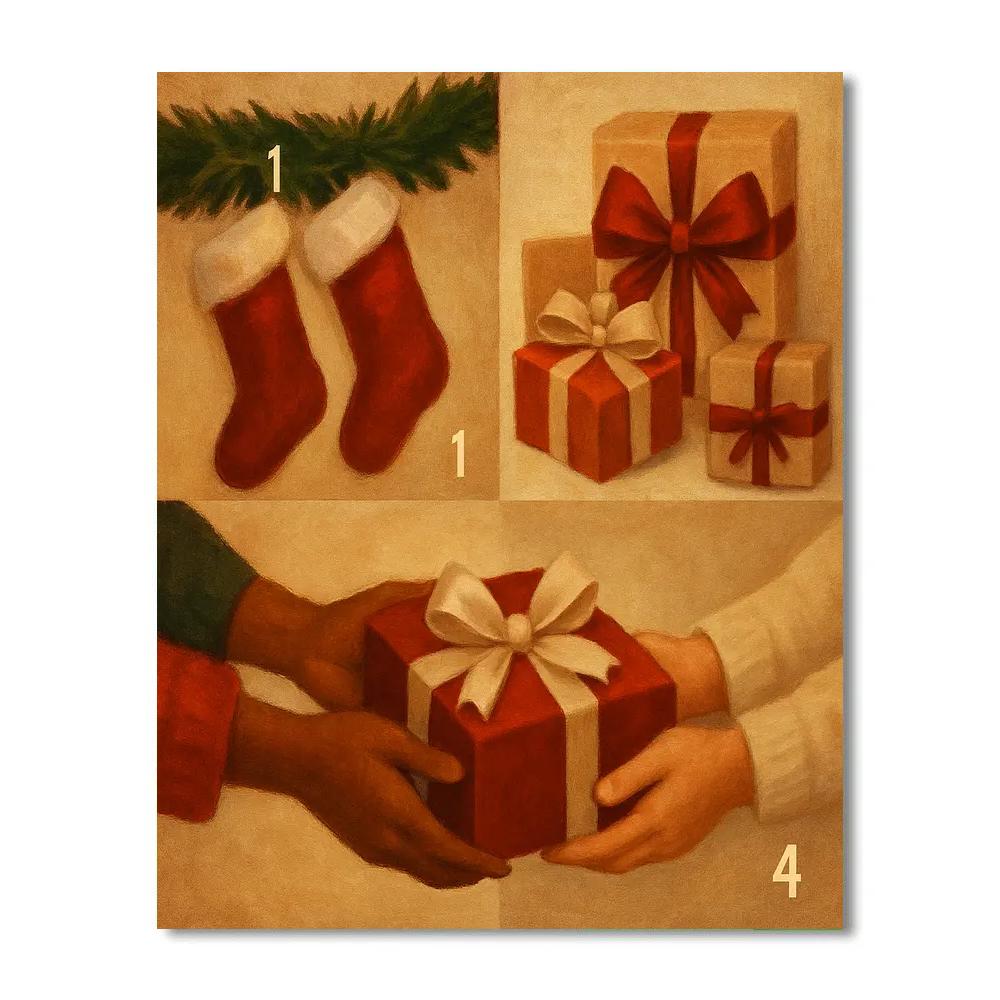 Gifts By The Fireplace Numbered painting kits
