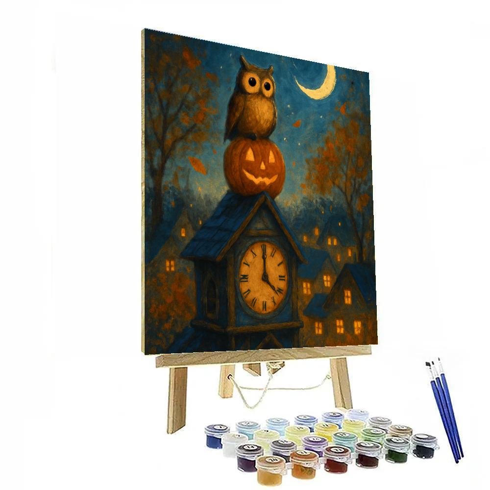 Clocktower Pumpkin Watch Numbered painting kits