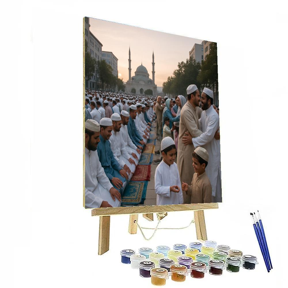 Eid Morning Community Prayer paint by numbers