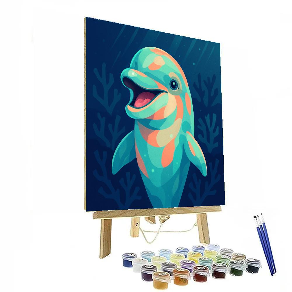 Coral Reef Dolphin DIY paint by numbers
