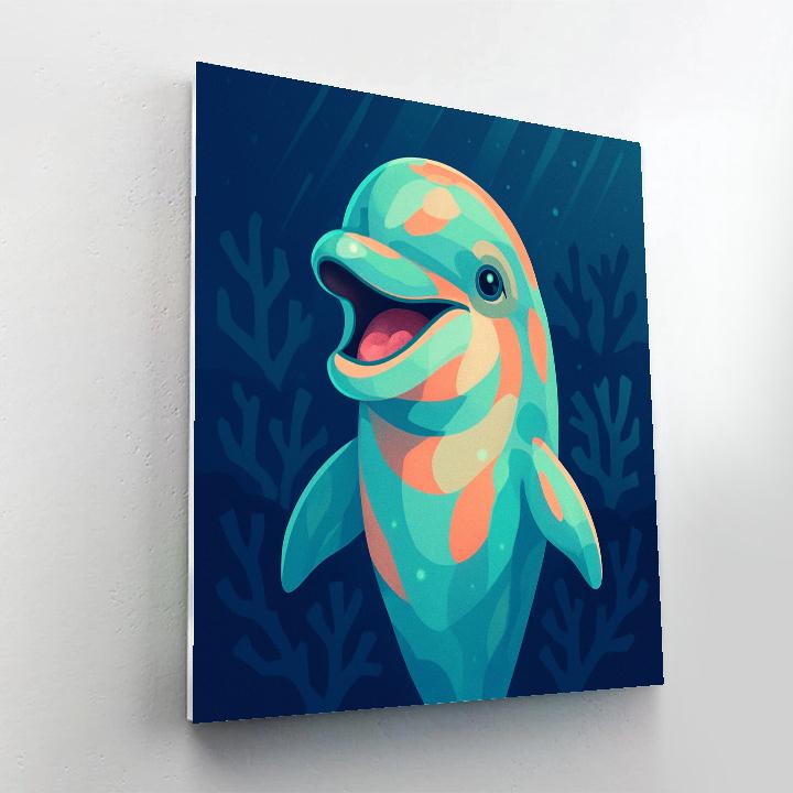 Coral Reef Dolphin DIY paint by numbers