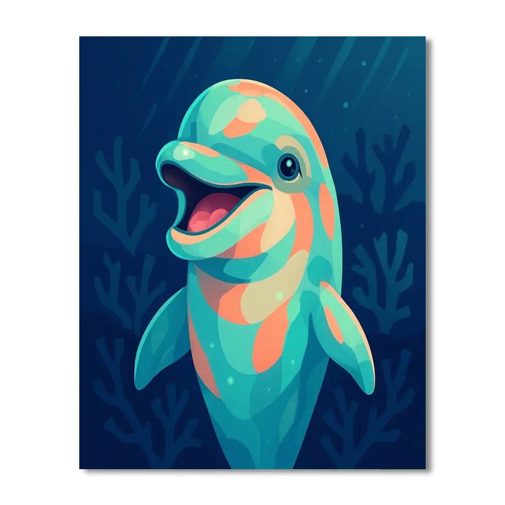 Coral Reef Dolphin DIY paint by numbers