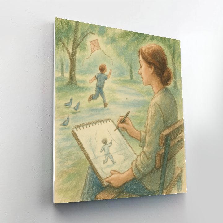 Park Bench Sketching paint by color