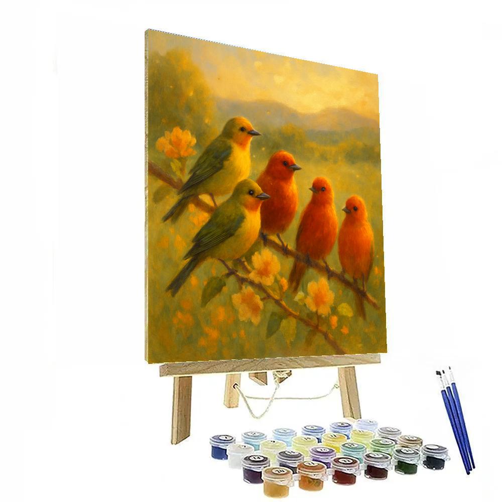 Tanagers On A Late Summer Bough Paint by numbers art