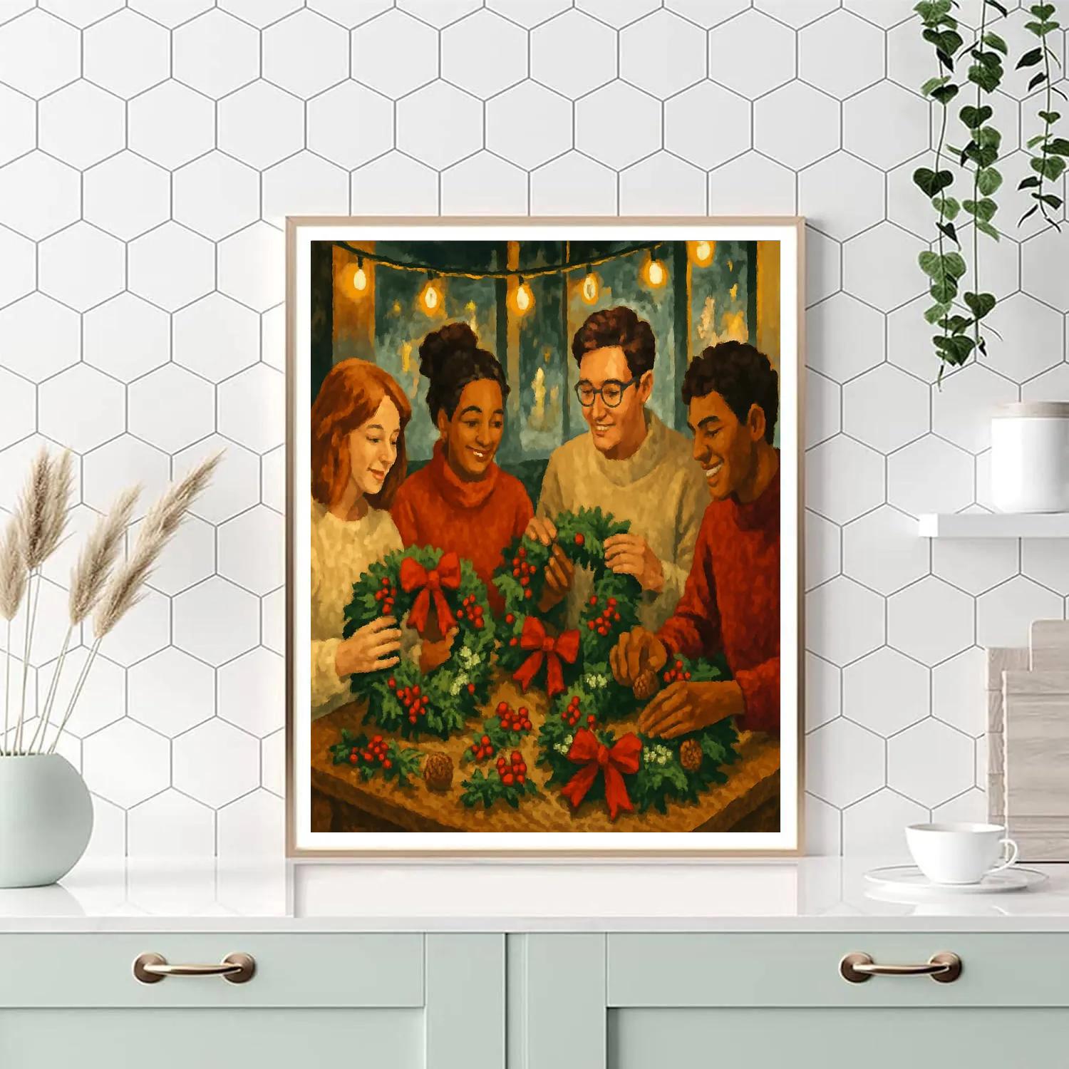 Wreath-Makers Alley Paint by numbers art