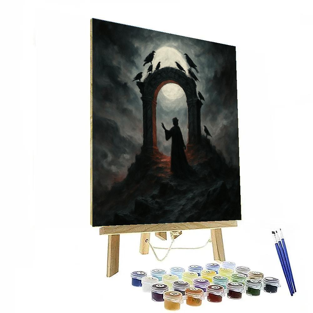 Ravenwatch Over Moon Gate paint by number