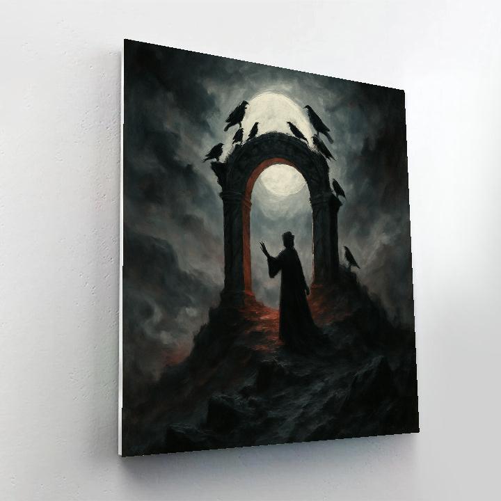 Ravenwatch Over Moon Gate paint by number