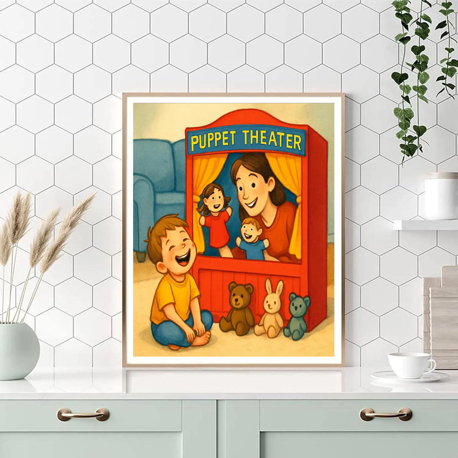 Puppet Theater Giggle Number painting