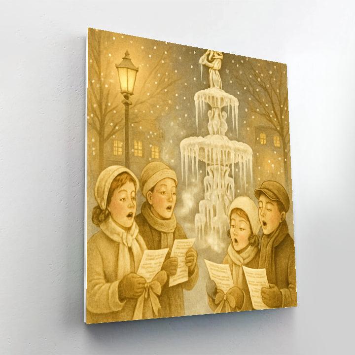 Singers By The Frozen Fountain Number painting