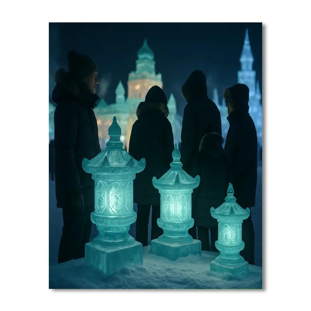 Harbin Ice Lantern Night Paint by numbers art