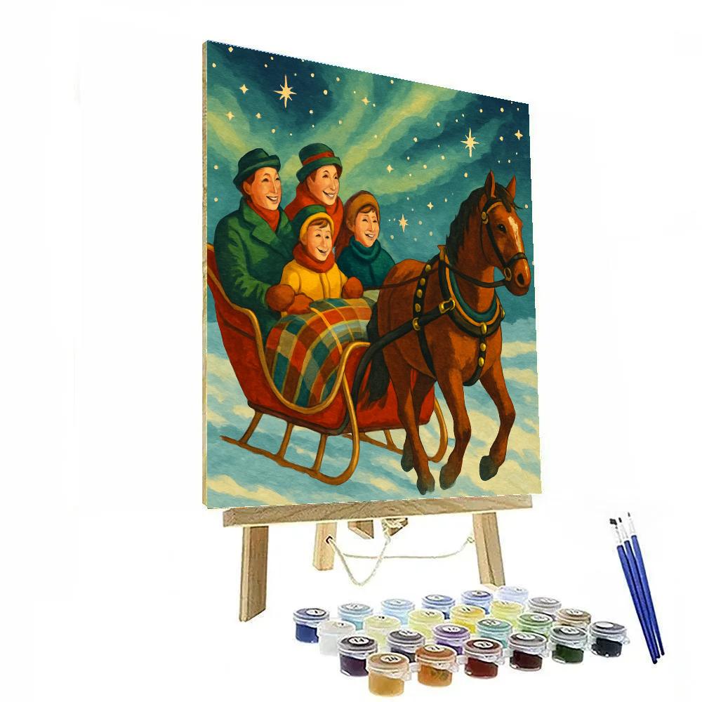 Starlit Sleigh Ride Painting by numbers kit