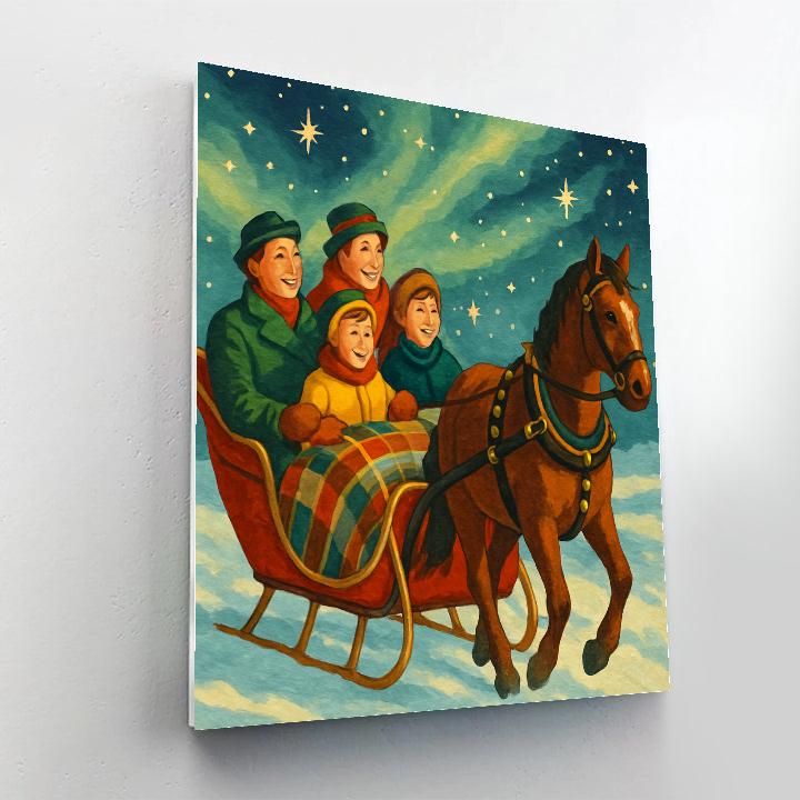 Starlit Sleigh Ride Painting by numbers kit
