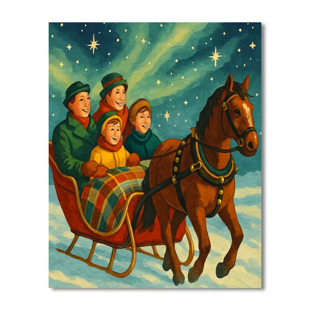 Starlit Sleigh Ride Painting by numbers kit