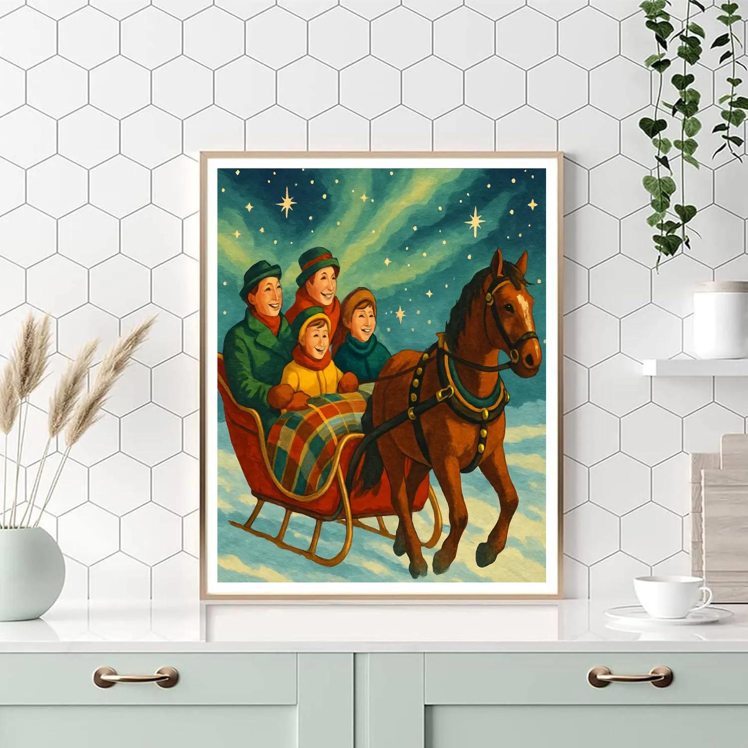Starlit Sleigh Ride Painting by numbers kit