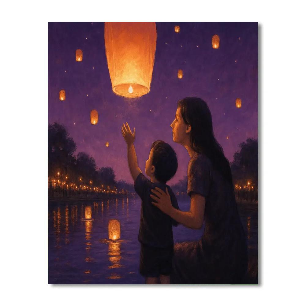 Festival Lantern Release Paint by numbers art