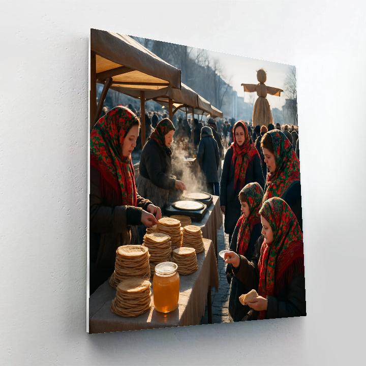 Maslenitsa Blini Market Square DIY paint by numbers